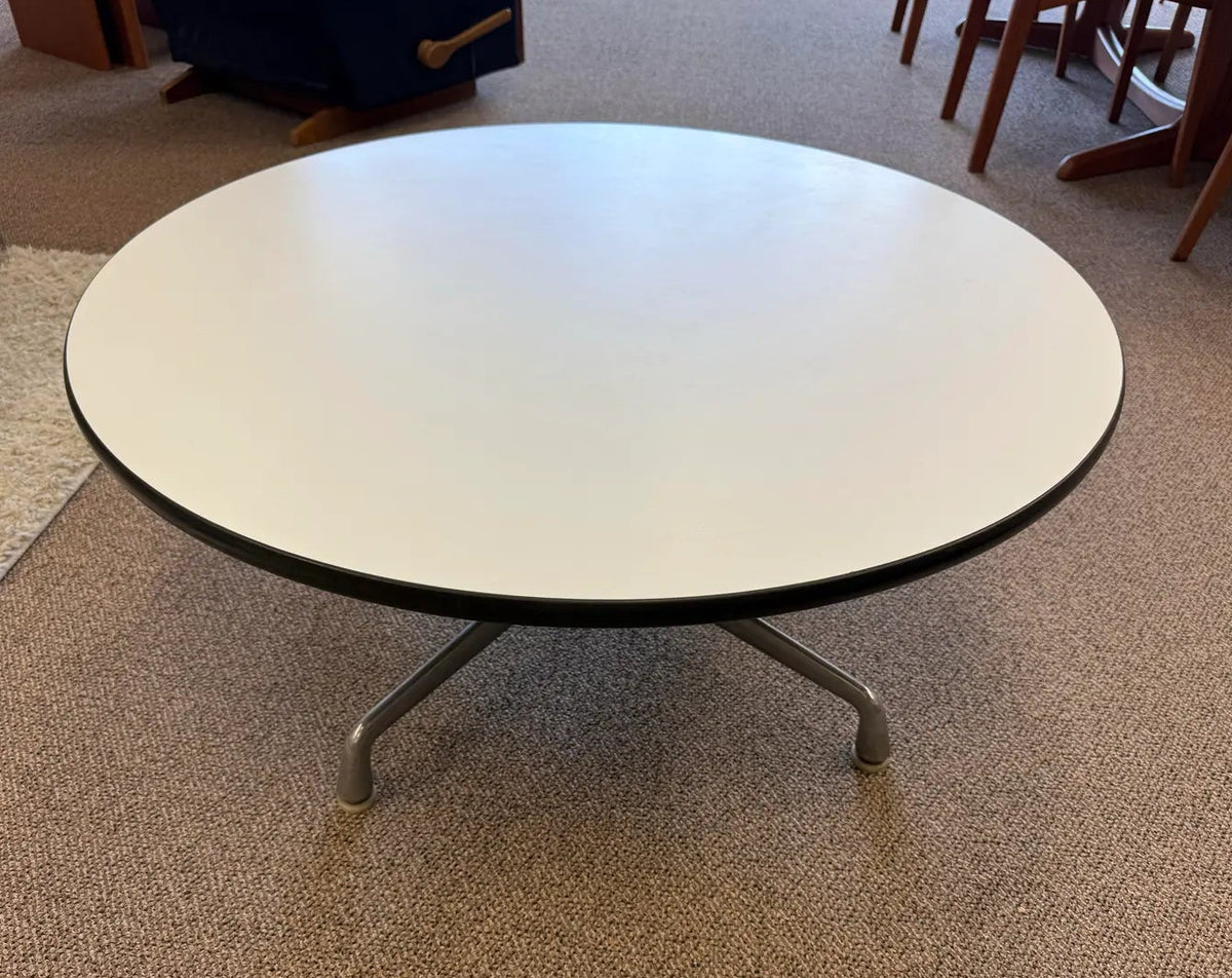 1960s Charles & Ray Eames for Herman Miller White Laminate Aluminum Base Coffee Table