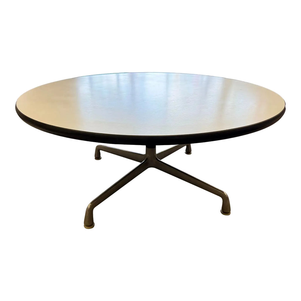 1960s Charles & Ray Eames for Herman Miller White Laminate Aluminum Base Coffee Table