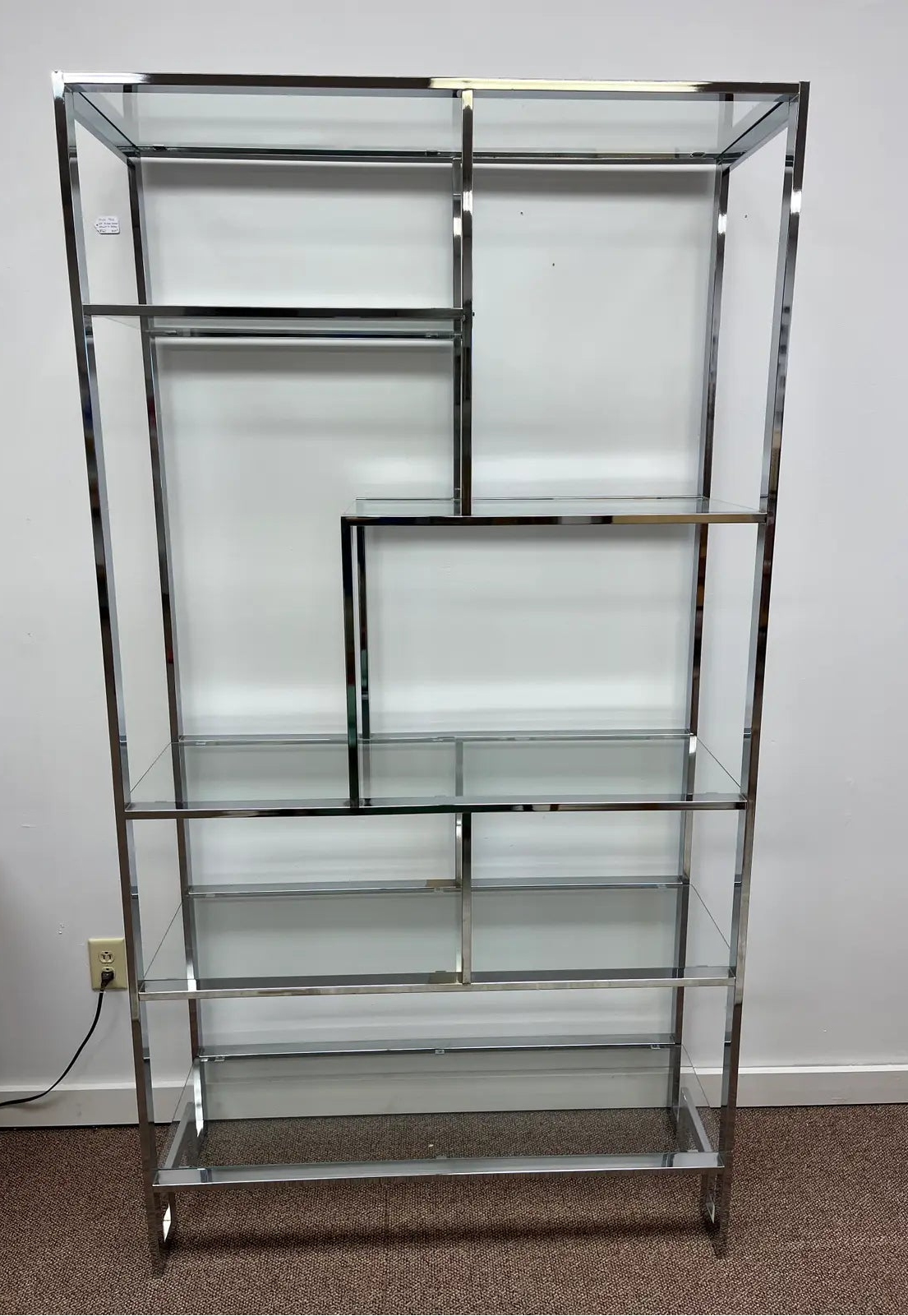 1970’s Chrome and Glass Etagere Display in the Manner of Milo Baughman