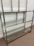 1970’s Chrome and Glass Etagere Display in the Manner of Milo Baughman