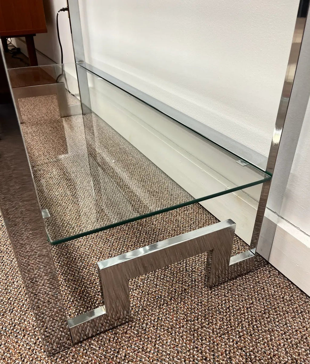 1970’s Chrome and Glass Etagere Display in the Manner of Milo Baughman