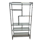 1970’s Chrome and Glass Etagere Display in the Manner of Milo Baughman