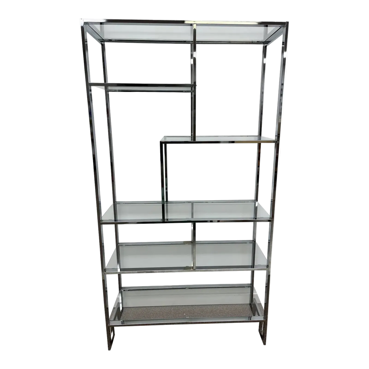 1970’s Chrome and Glass Etagere Display in the Manner of Milo Baughman
