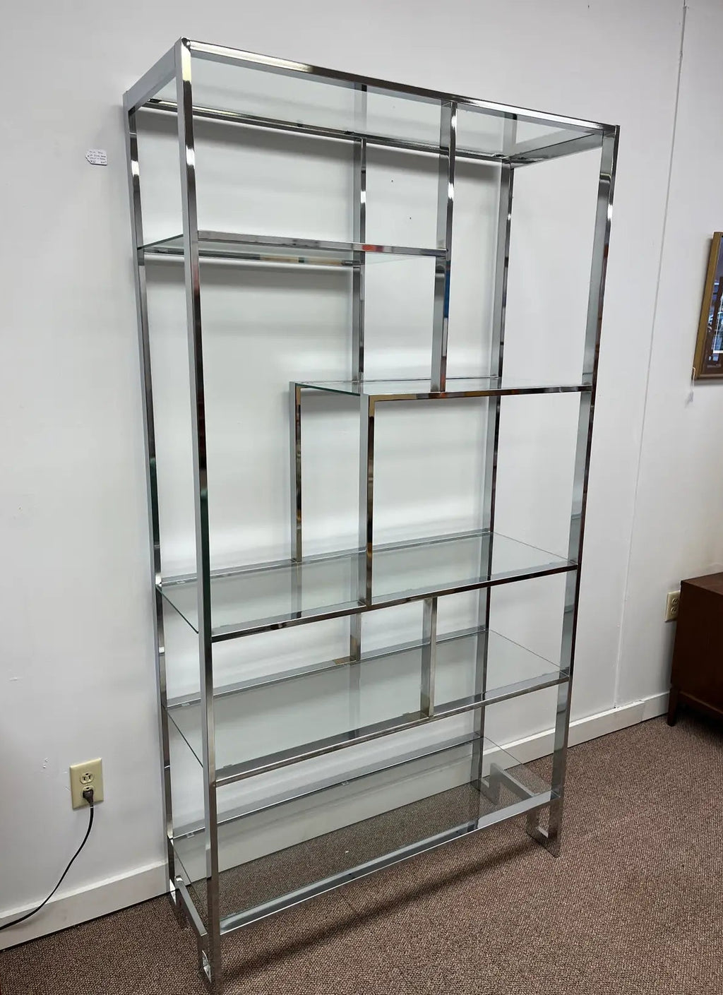 1970’s Chrome and Glass Etagere Display in the Manner of Milo Baughman