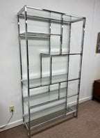1970’s Chrome and Glass Etagere Display in the Manner of Milo Baughman