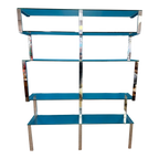 1970s Chrome and Glass Wall Mounted Shelving Unit Attributed to Milo Baughman James Howell
