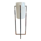 1970s Mid Century Modern Paul Mayen Design for Robert Sonneman Lucite and Chrome Cylindrical Table Lamp