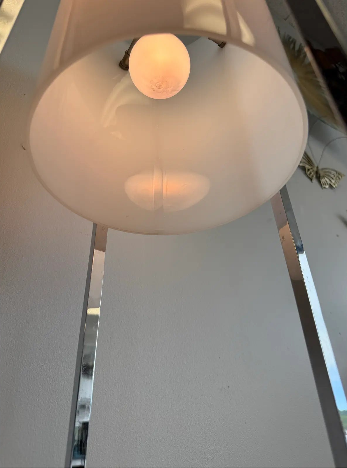 1970s Mid Century Modern Paul Mayen Design for Robert Sonneman Lucite and Chrome Cylindrical Table Lamp