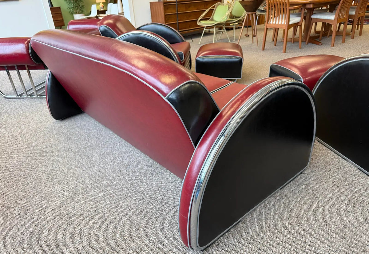 1980’s Donald Deskey Inspired Stream Line Modern Six Piece Seating Group