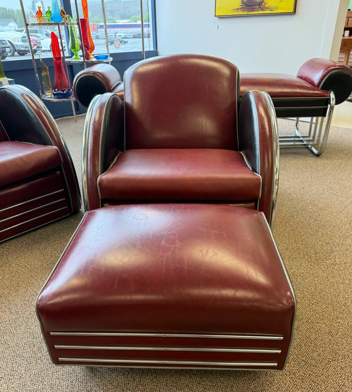 1980’s Donald Deskey Inspired Stream Line Modern Six Piece Seating Group