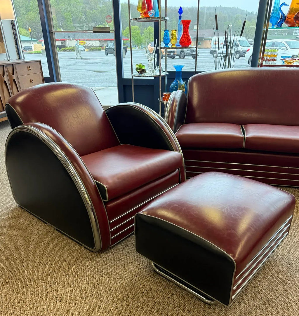 1980’s Donald Deskey Inspired Stream Line Modern Six Piece Seating Group