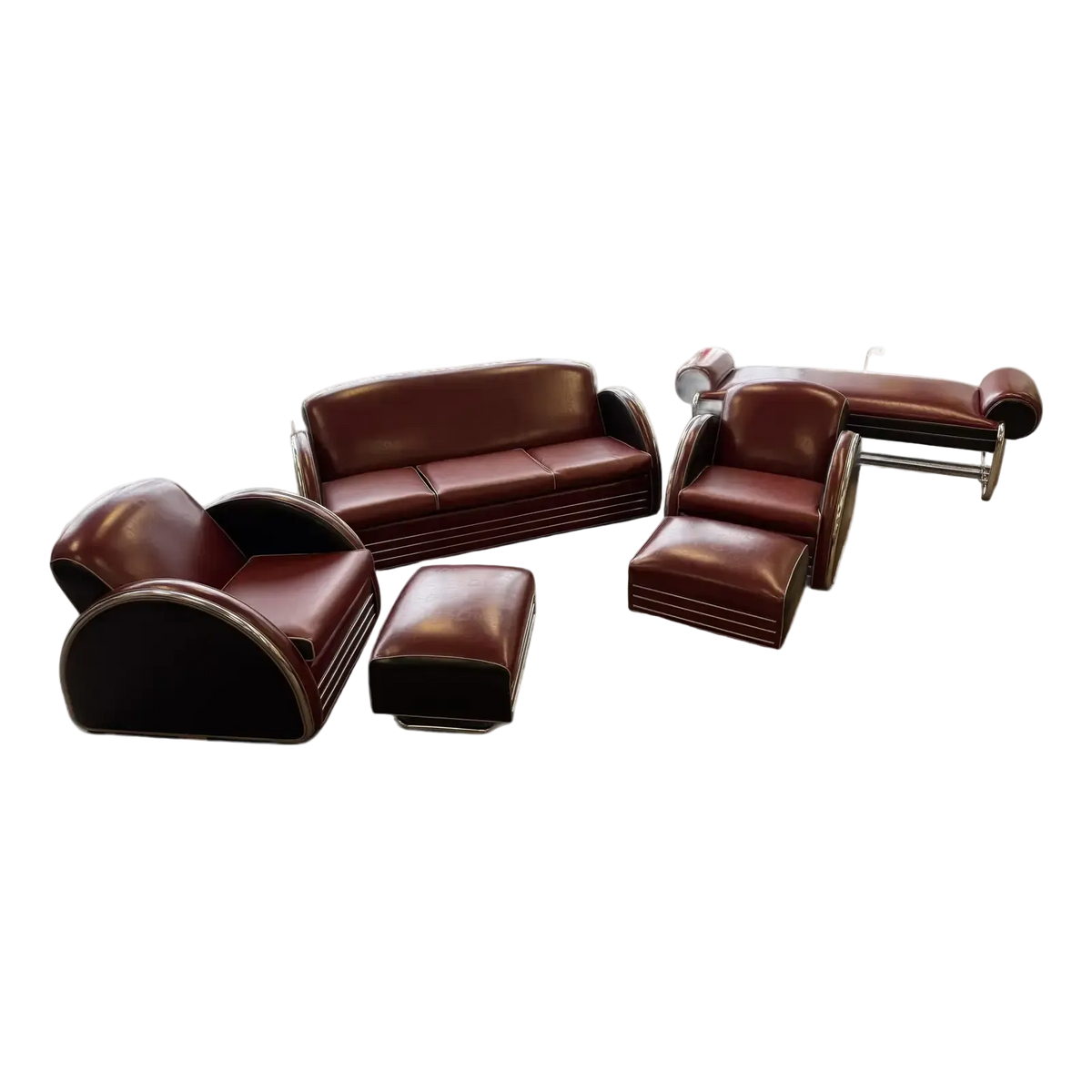 1980’s Donald Deskey Inspired Stream Line Modern Six Piece Seating Group