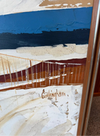 Large Mid Century Modern Abstract Oil on Canvas Signed Gillingham