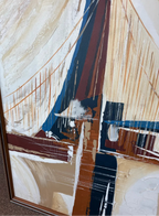Large Mid Century Modern Abstract Oil on Canvas Signed Gillingham