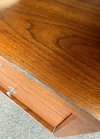 Mid Century Modern Walnut Floating Top Desk Attributed to Hooker Furniture’s Mainline Collection