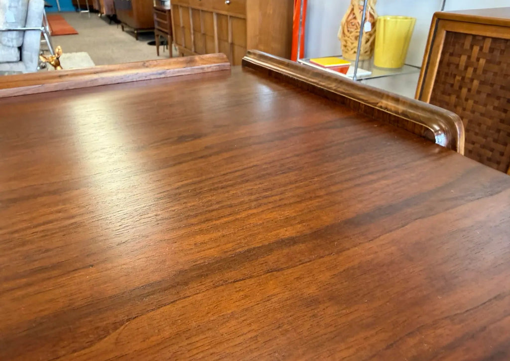 Mid Century Modern Walnut Floating Top Desk Attributed to Hooker Furniture’s Mainline Collection