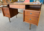 Mid Century Modern Walnut Floating Top Desk Attributed to Hooker Furniture’s Mainline Collection