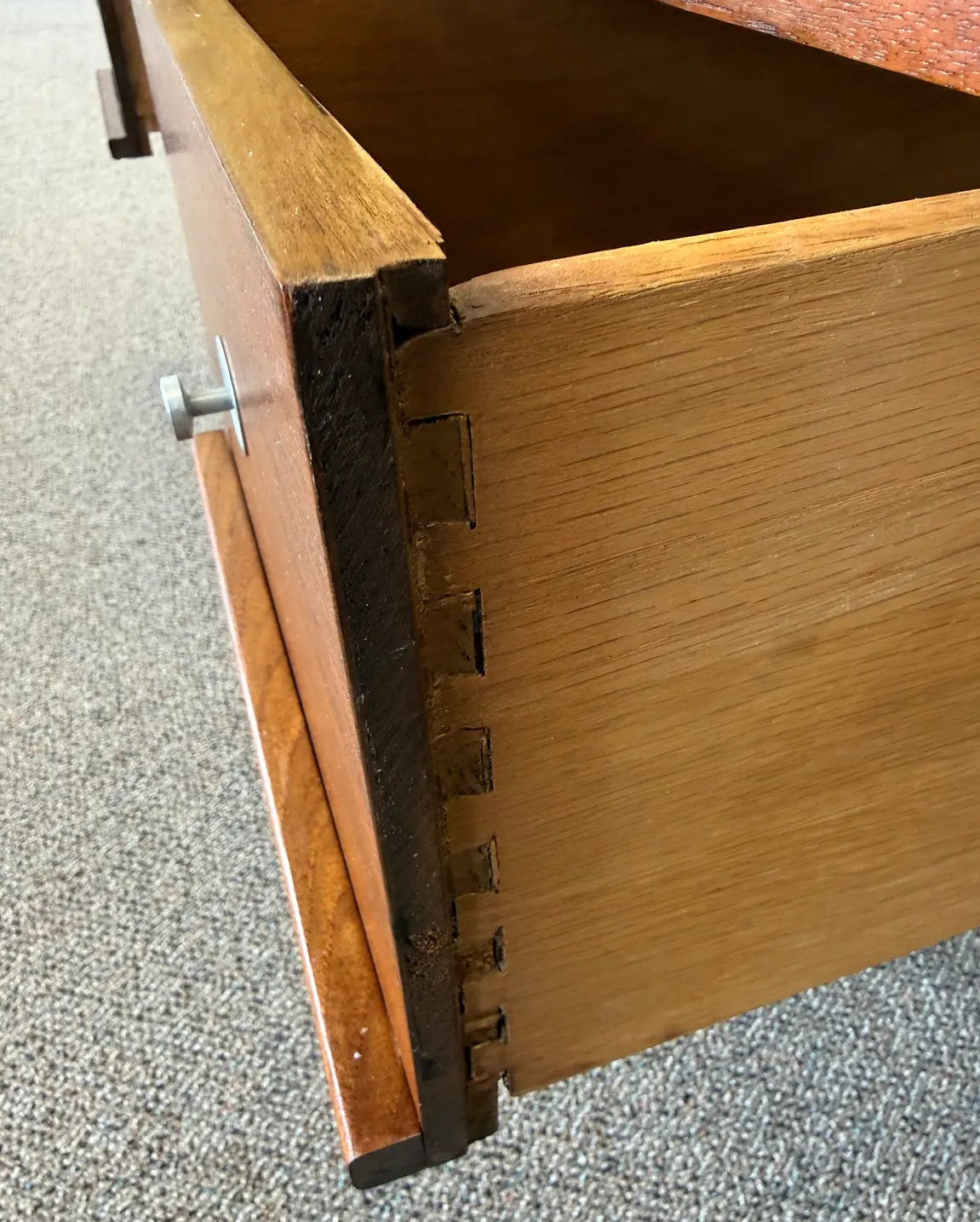 Mid Century Modern Walnut Floating Top Desk Attributed to Hooker Furniture’s Mainline Collection