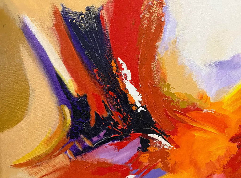 Mid Century Signed Anita Oil on Canvas Abstract Painting