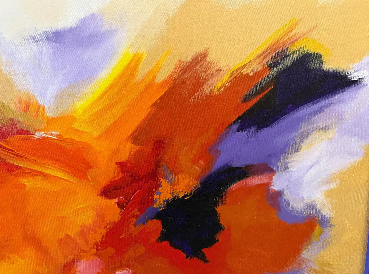 Mid Century Signed Anita Oil on Canvas Abstract Painting
