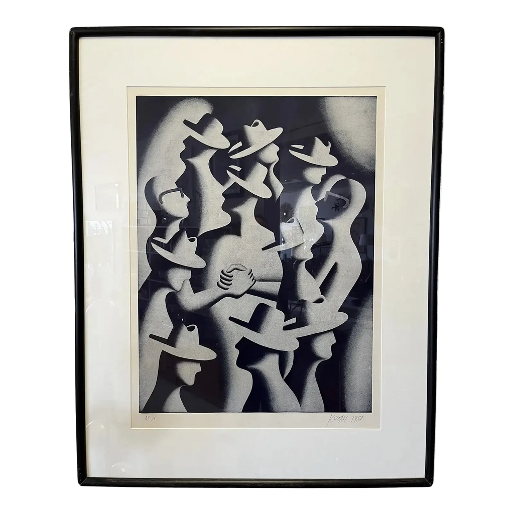 Original Artist Proof 5/5 1988 Signed Mark Kostabi ‘Merger’, Framed