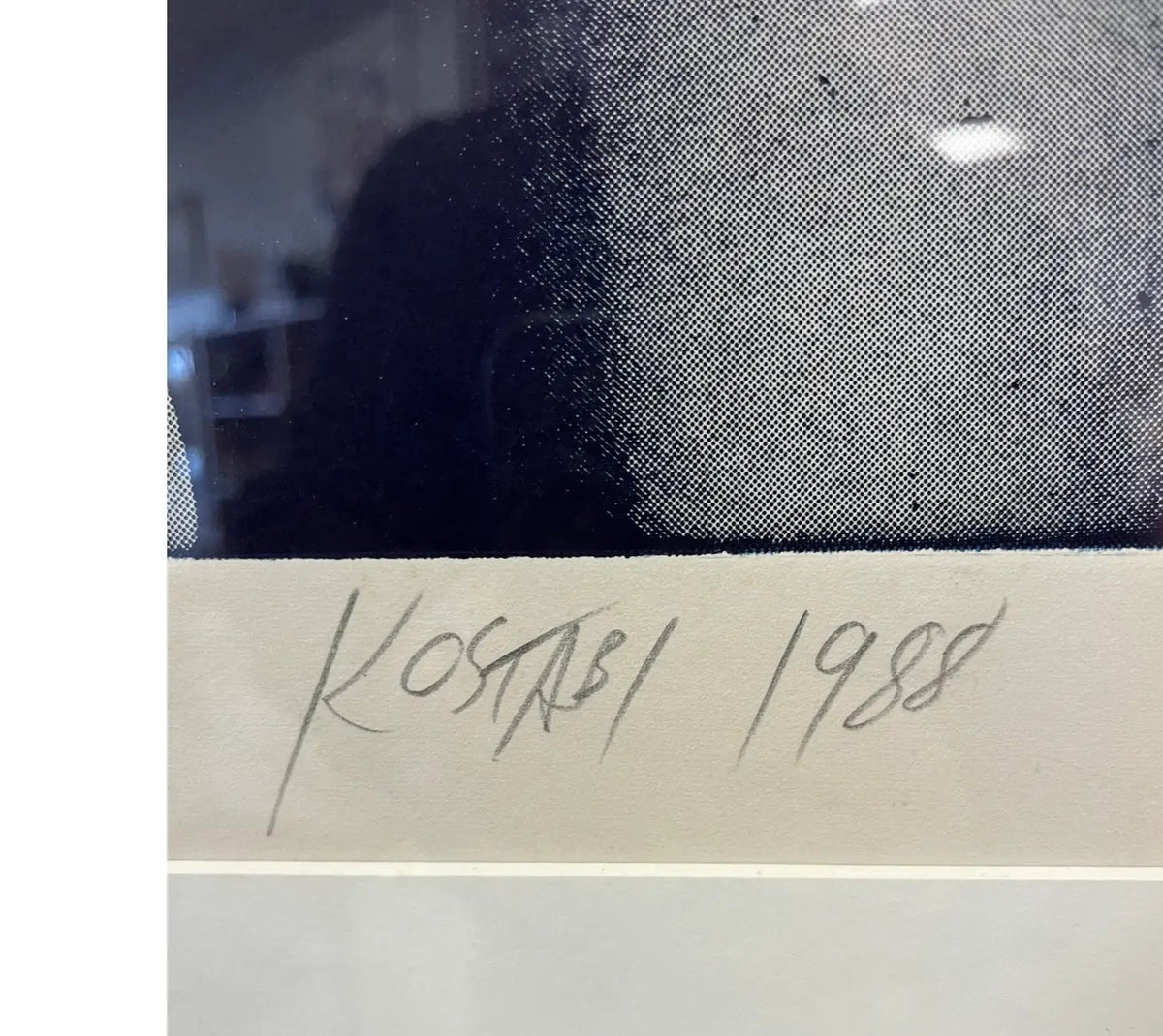 Original Artist Proof 5/5 1988 Signed Mark Kostabi ‘Merger’, Framed