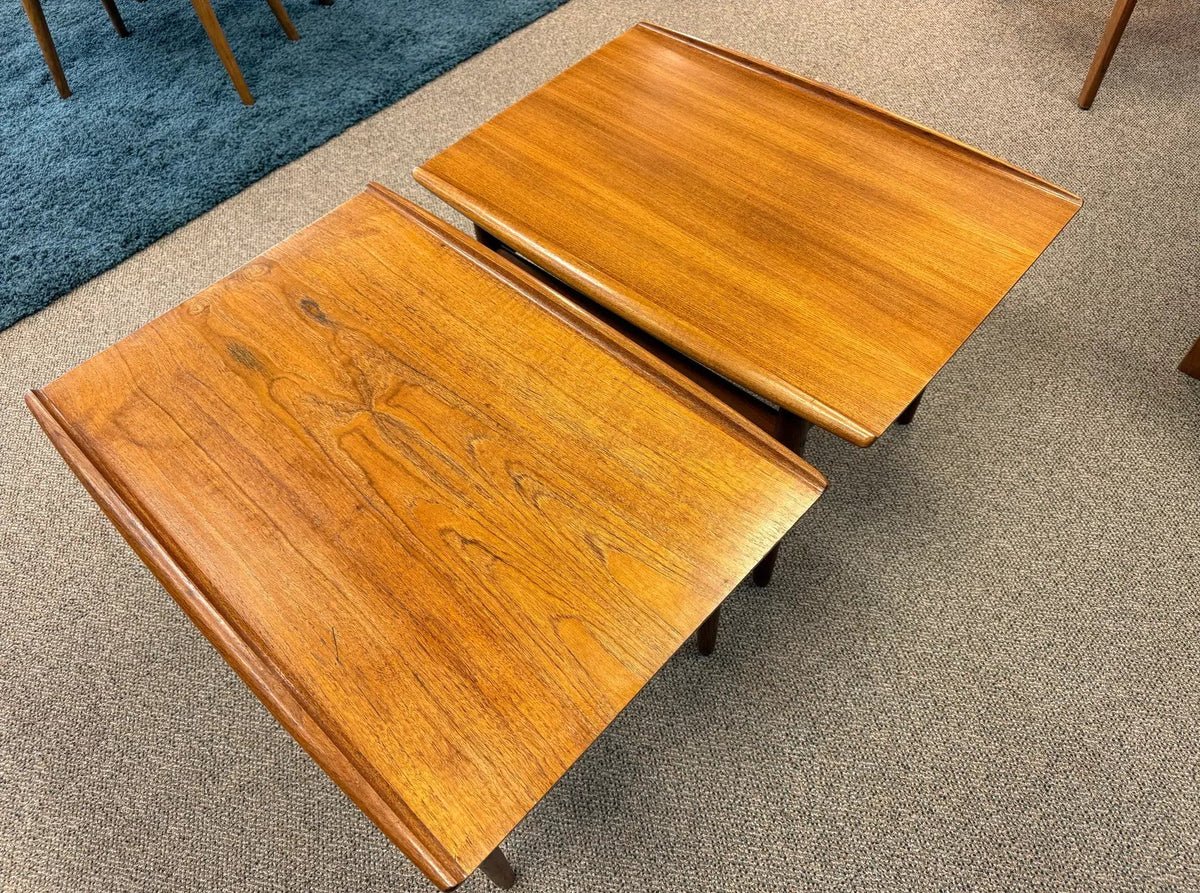 Pair of 1960’s Mid Century Modern Danish Teak Side Tables Attributed to Grete Jalk - Denmark
